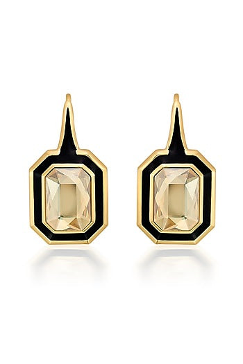 Gold Plated Crystal Enamelled Dangler Earrings