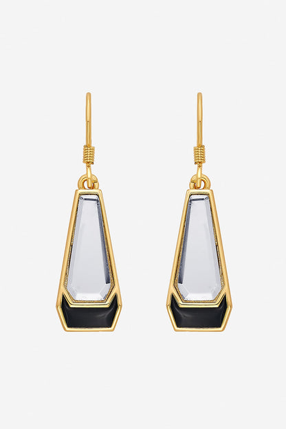 Gold Plated Mirror Enamelled Dangler Earrings