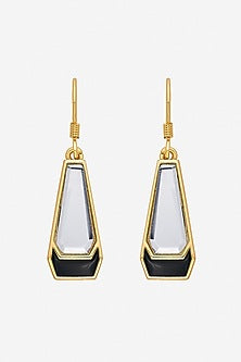 Gold Plated Mirror Enamelled Dangler Earrings