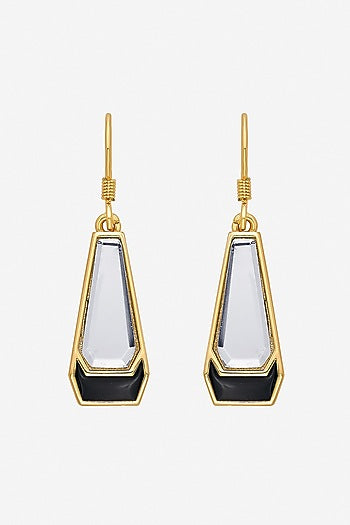Gold Plated Mirror Enamelled Dangler Earrings