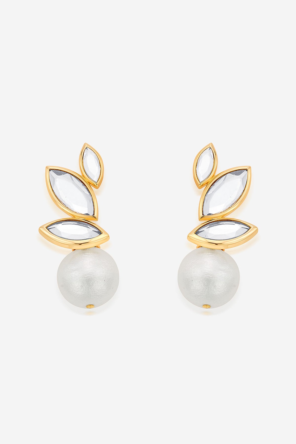 Gold Finish Synthetic Stone Dangler Earrings
