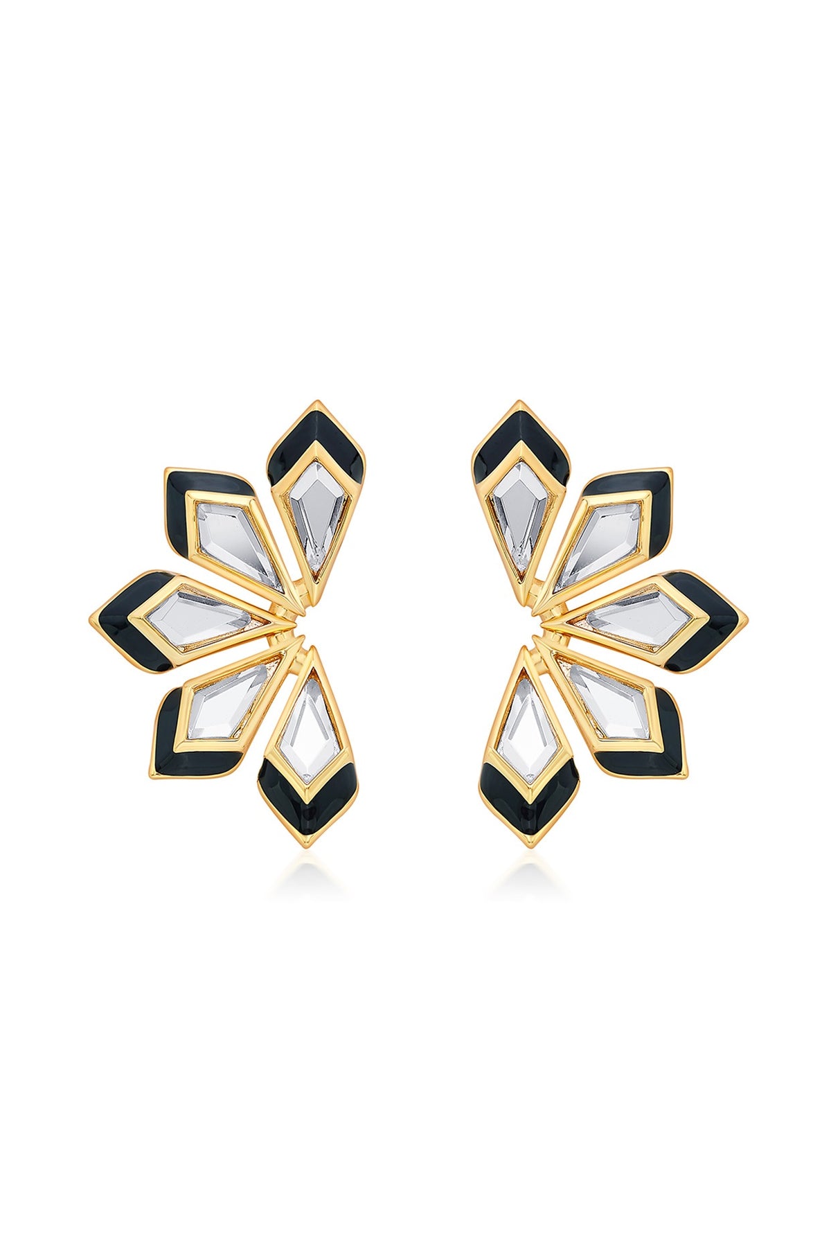 Gold Plated Hand-Cut Mirror Dangler Earrings