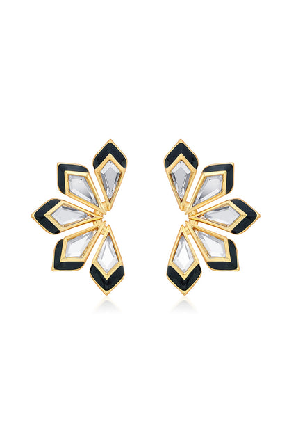 Gold Plated Hand-Cut Mirror Dangler Earrings