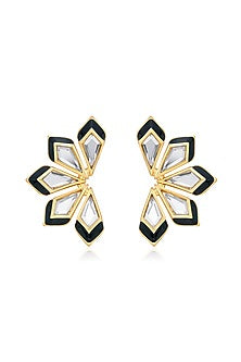 Gold Plated Hand-Cut Mirror Dangler Earrings