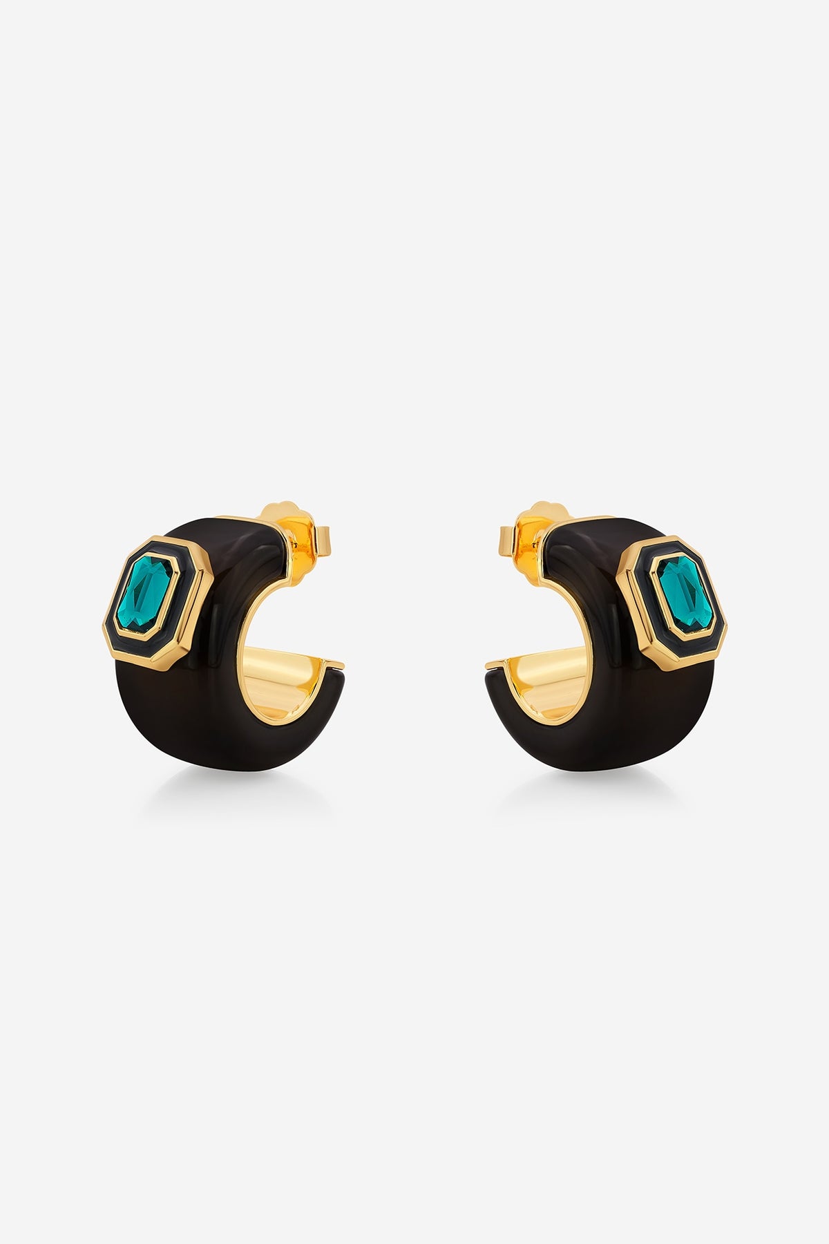 Gold Plated Resin & Crystal Dangler Earrings