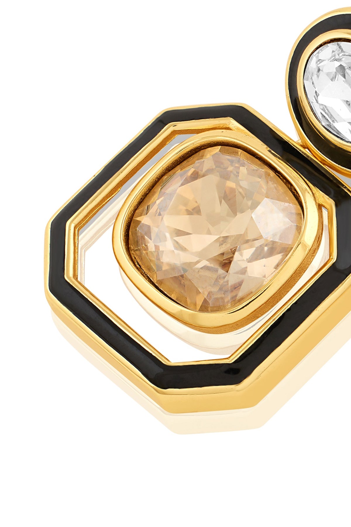 Gold Plated Oceanus Mismatched Enamelled Dangler Earrings