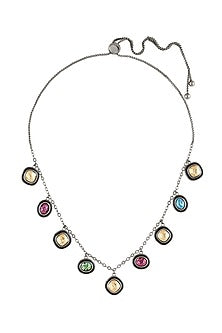 Black Rhodium Finish Dark Sea Charm Choker Necklace