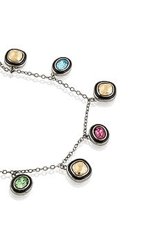Black Rhodium Finish Dark Sea Charm Choker Necklace