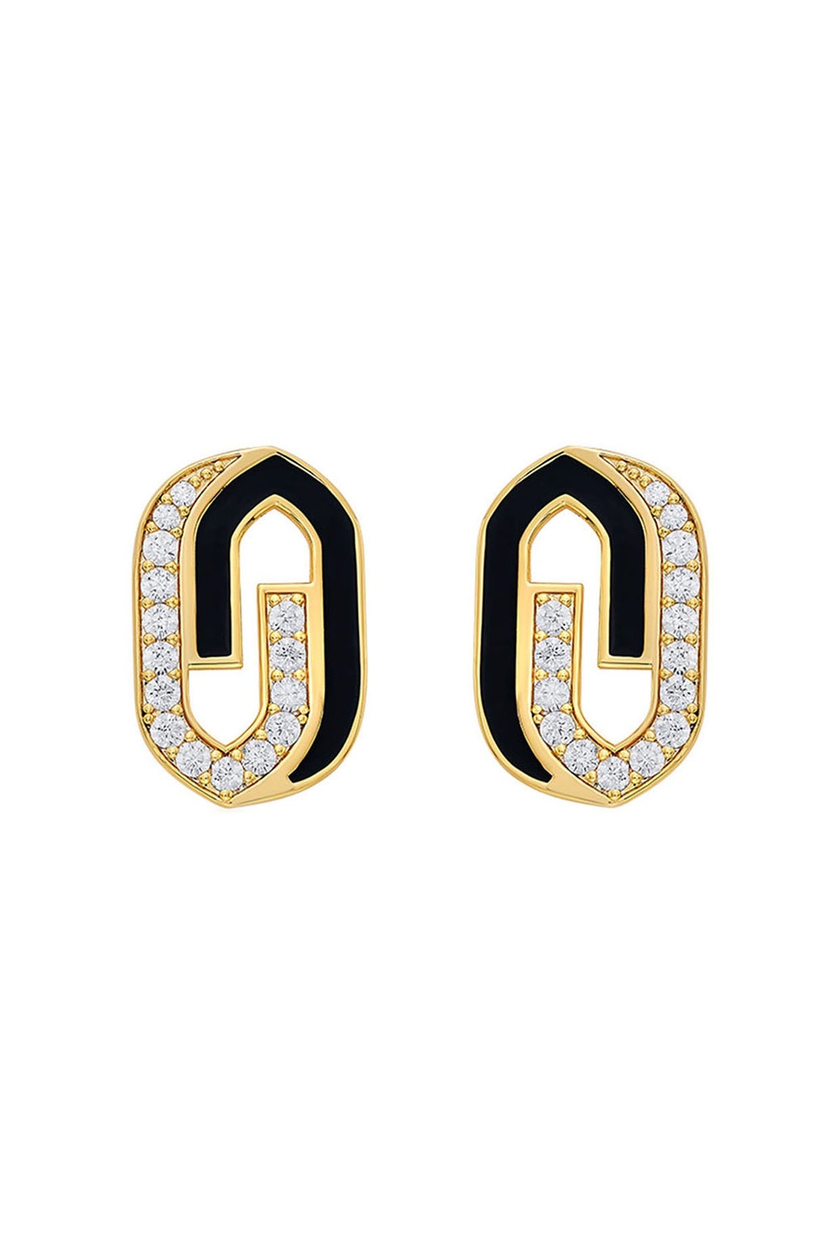 Gold Plated CZ Stud Earrings