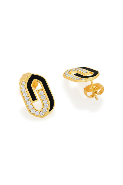 Gold Plated CZ Stud Earrings