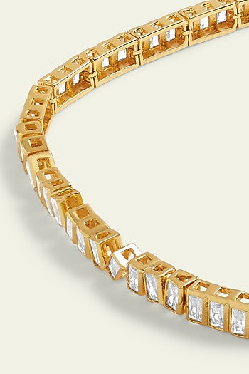 Gold Plated CZ Abstract Choker Necklace