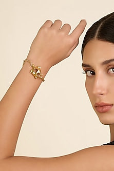 Gold Plated Synthetic Stone Bracelet