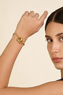 Gold Plated Synthetic Stone Bracelet