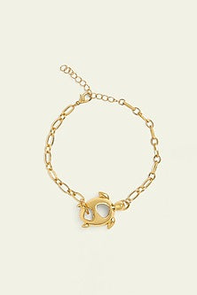 Gold Plated Synthetic Stone Bracelet