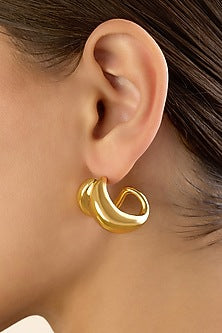 Gold Plated Synthetic Stone Hoop Earrings