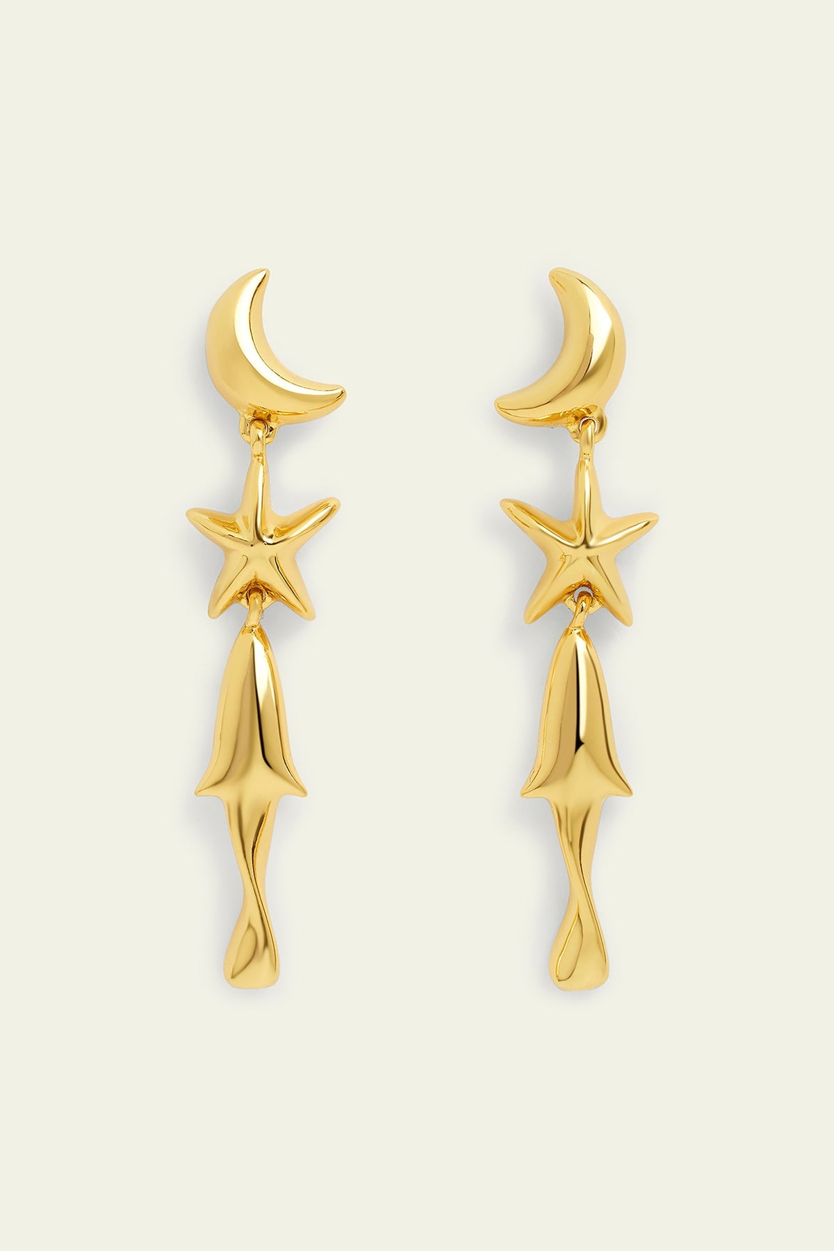 Gold Plated Synthetic Stone Dangler Earrings