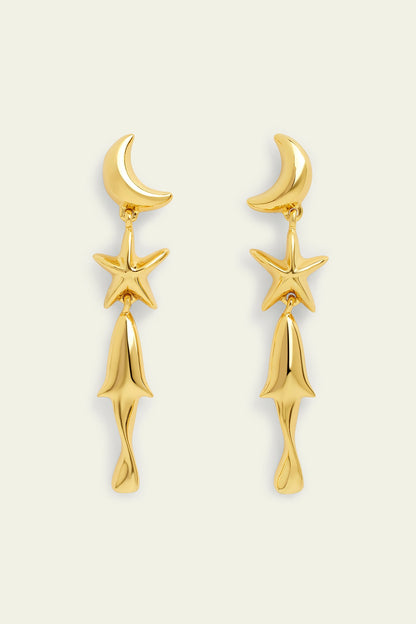 Gold Plated Synthetic Stone Dangler Earrings
