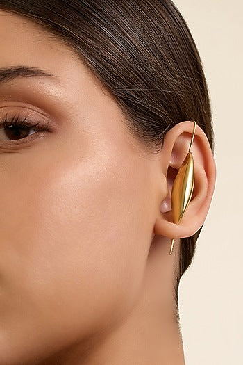Gold Plated Synthetic Stone Two-Way Stud Earrings