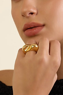 Gold Plated Synthetic Stone Heart Ring