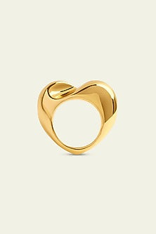 Gold Plated Synthetic Stone Heart Ring