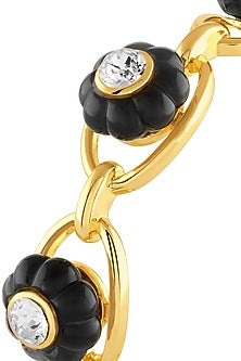 Gold Plated Black Crystal & Zircon Cuff