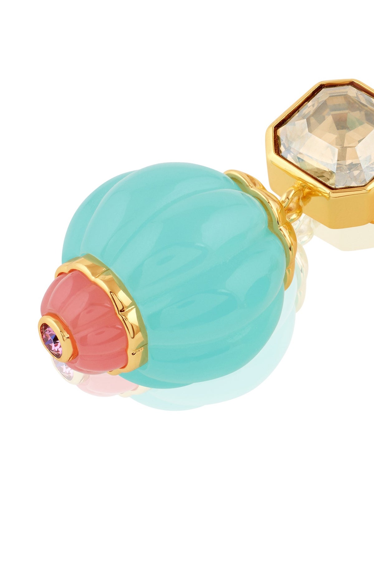 Gold Plated Turquoise Stone Dangler Earrings