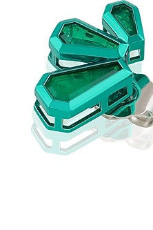 Gold Plated Green Doublet Stone Stud Earrings