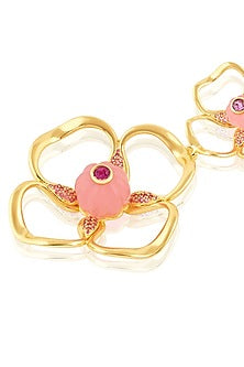 Gold Plated Crystal & Zircon Dangler Earrings
