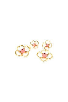 Gold Plated Crystal & Zircon Dangler Earrings