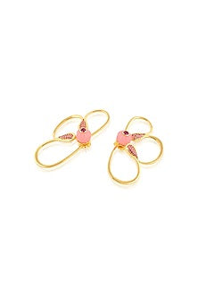 Gold Plated Crystal & Zircon Stud Earrings