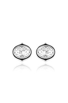 Gold Plated White Crystal Stud Earrings