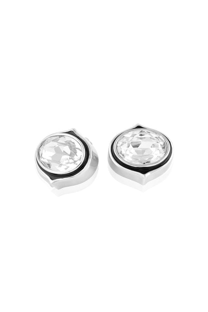 Gold Plated White Crystal Stud Earrings