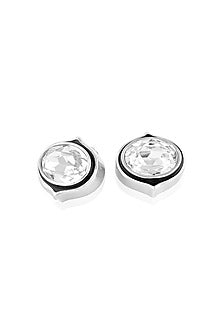 Gold Plated White Crystal Stud Earrings