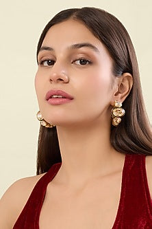 Gold Plated Yellow Crystal Hoop Earrings