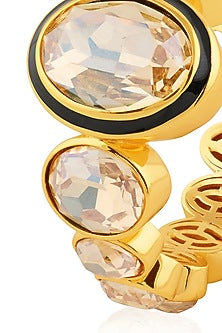 Gold Plated Yellow Crystal Hoop Earrings