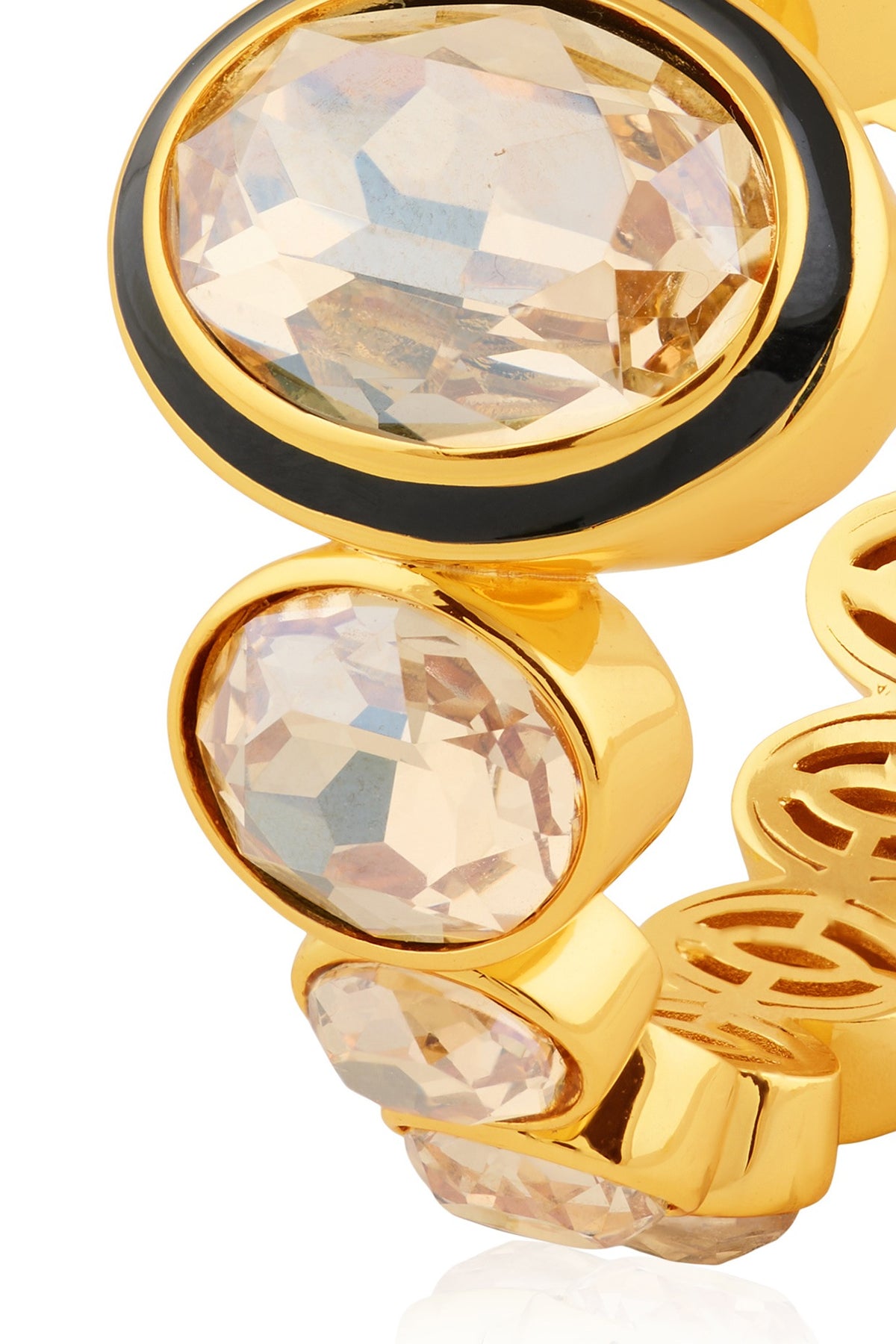 Gold Plated Yellow Crystal Hoop Earrings