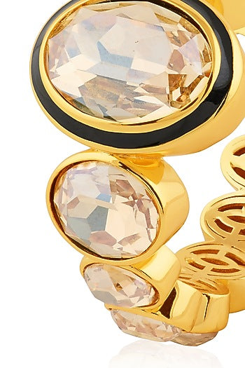 Gold Plated Yellow Crystal Hoop Earrings