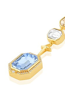 Gold Plated Multi-Colored Crystal Dangler Earrings