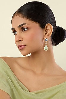 Gold Plated Multi-Colored Crystal Dangler Earrings