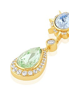 Gold Plated Multi-Colored Crystal Dangler Earrings