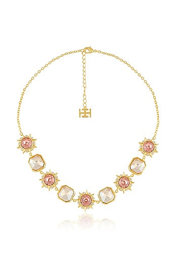 Gold Plated Yellow Crystal Necklace