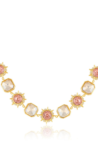 Gold Plated Yellow Crystal Necklace