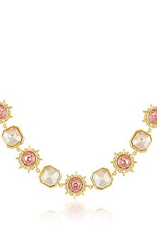 Gold Plated Yellow Crystal Necklace