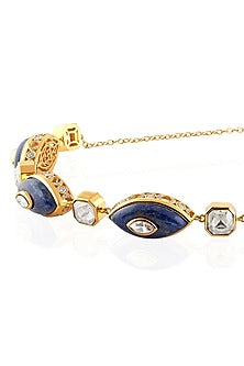Gold Plated Crystal & Lapis Lazuli Necklace