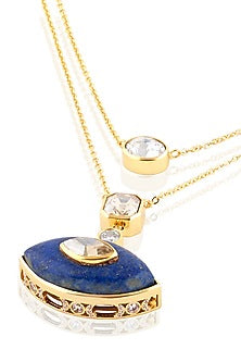 Gold Plated Crystal & Lapis Lazuli Necklace