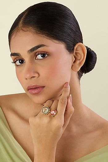 Gold Plated Multi-Colored Crystal Ring