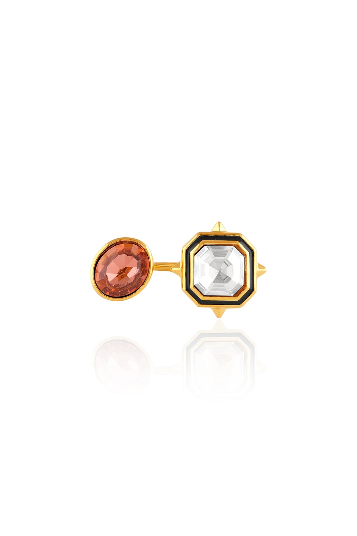 Gold Plated Multi-Colored Crystal Ring