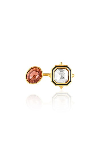 Gold Plated Multi-Colored Crystal Ring