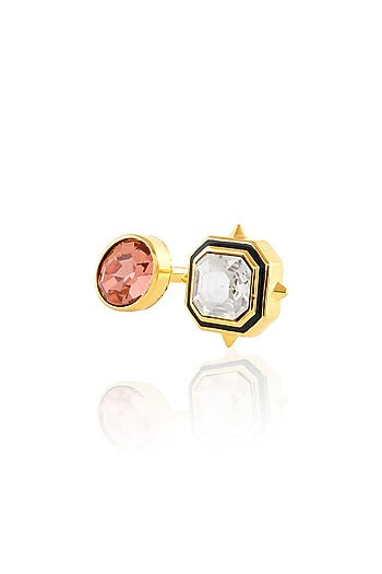 Gold Plated Multi-Colored Crystal Ring