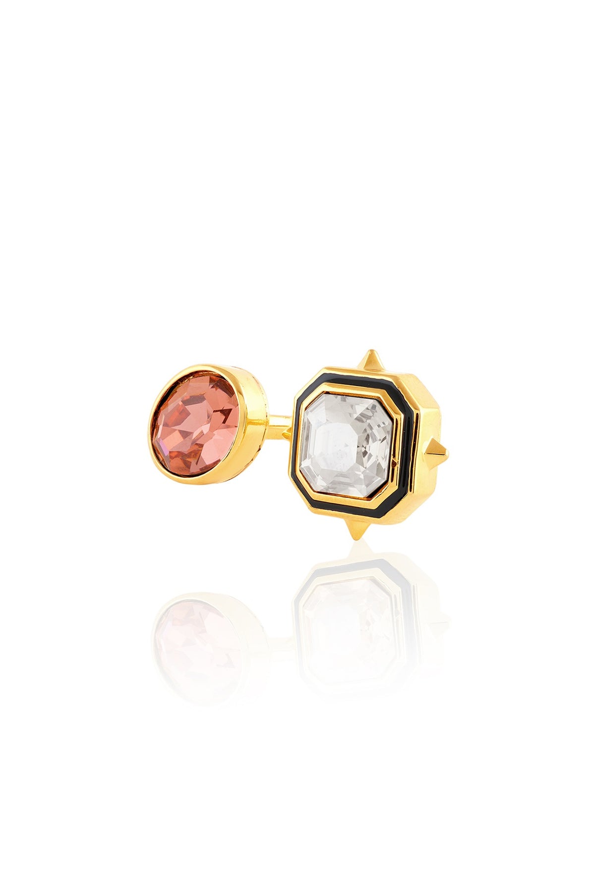 Gold Plated Multi-Colored Crystal Ring